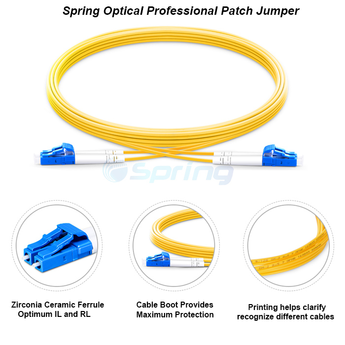 1m LC Upc to LC Upc Duplex 2.0mm LSZH 9/125 Single Mode G657A Fiber Optical Patch Cords