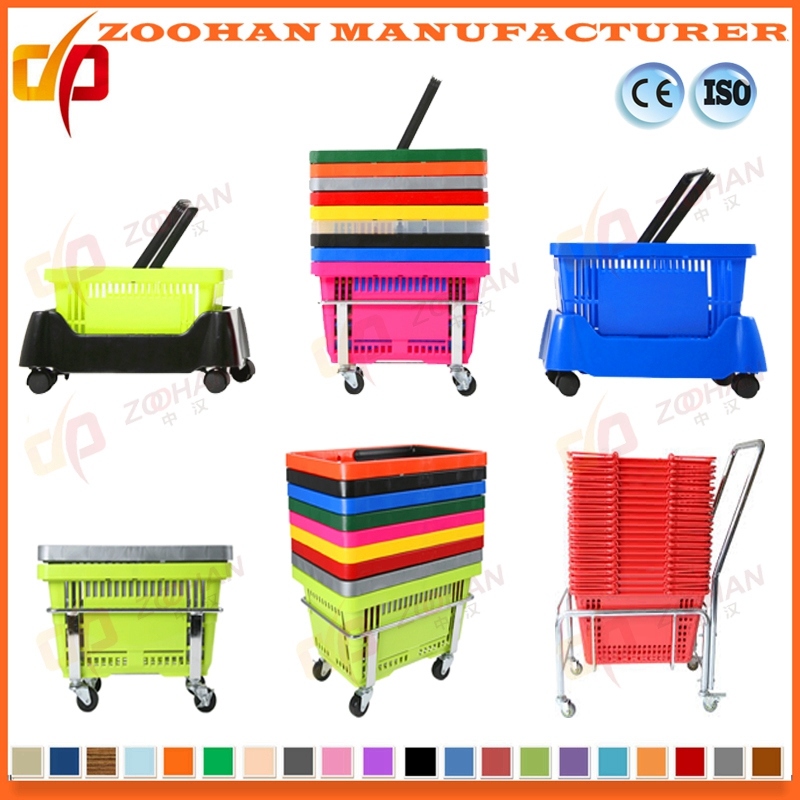 Best Price Colorful Supermarket Plastic Portanle Shopping Basket (Zhb114)