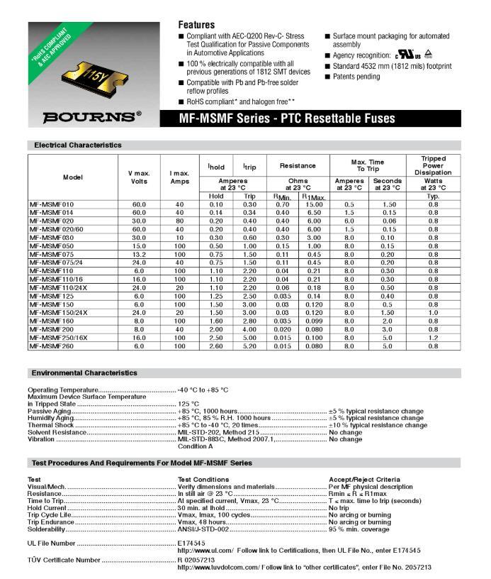 MF-MSMF200L-2 PTC Resettable Fuse 2A 8V