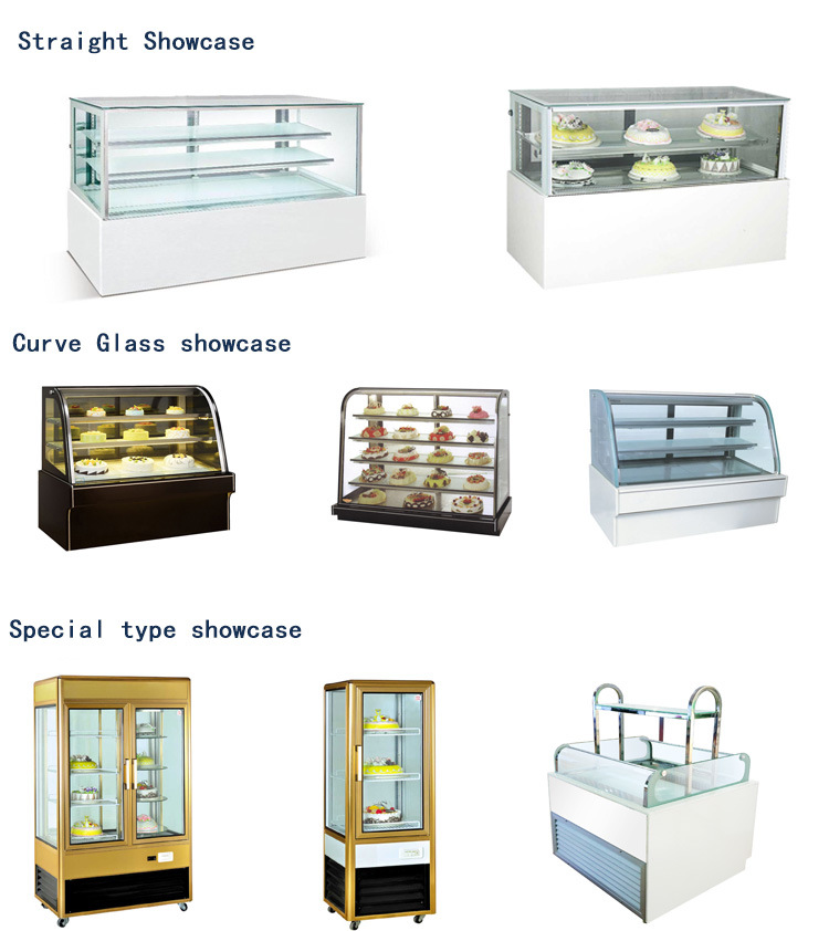 Upright Aluminum Alloy Double Door Half Rotation Cake Showcase Refrigerator