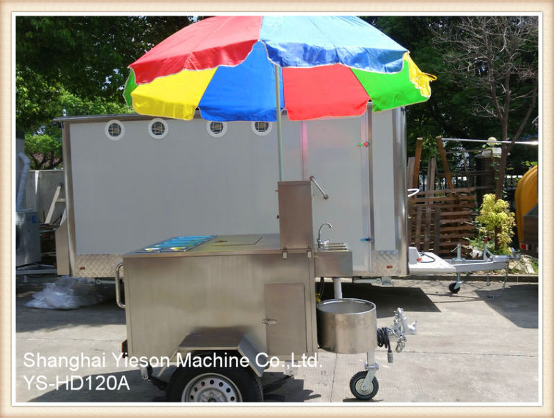 Ys-HD120A High Quality Mobile Kitchen Vendor Cart for Small Business