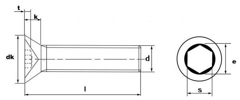 Stainless Steel Countersunk Hex Socket Bolt M2-M20