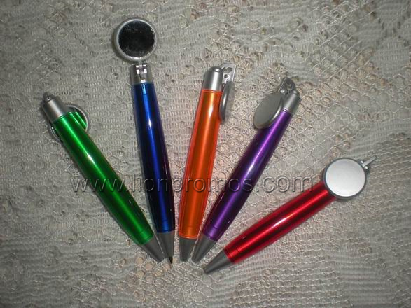 Lady Promotional Gift Plastic Ball Pen with Cosmetic Mirror