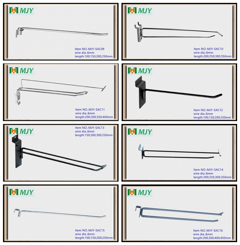 Perforated Back Panel Shelf Display Hook Double Wire