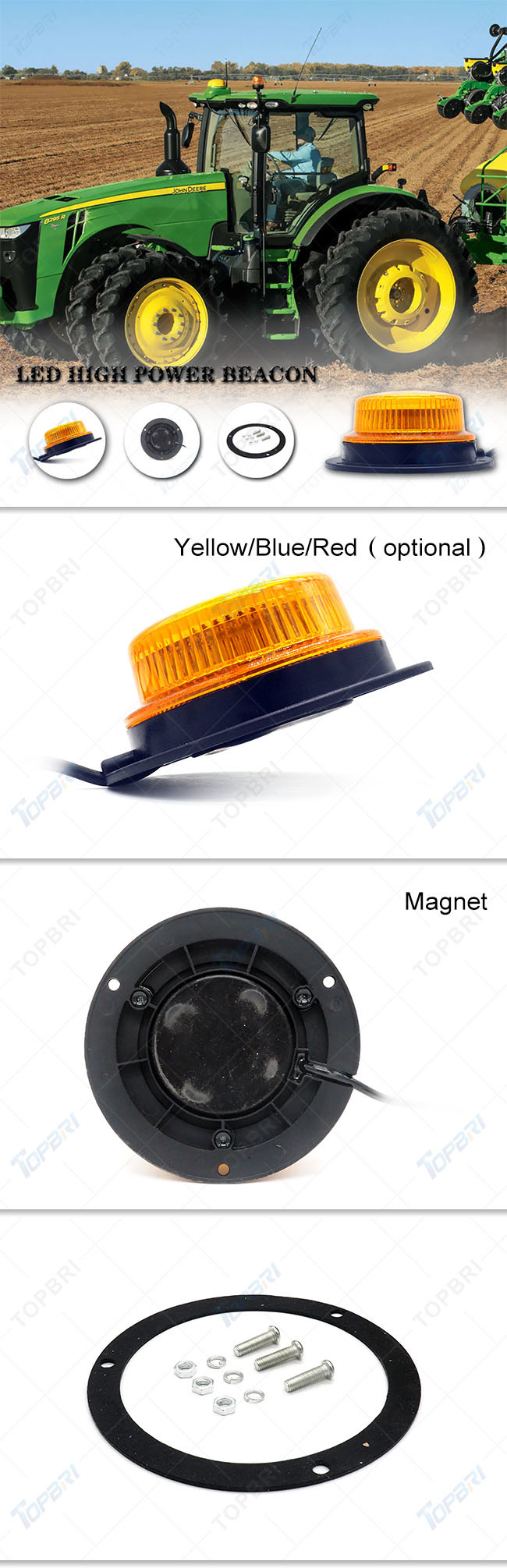 New Magnetic Mounting Flashing LED Warning Beacon