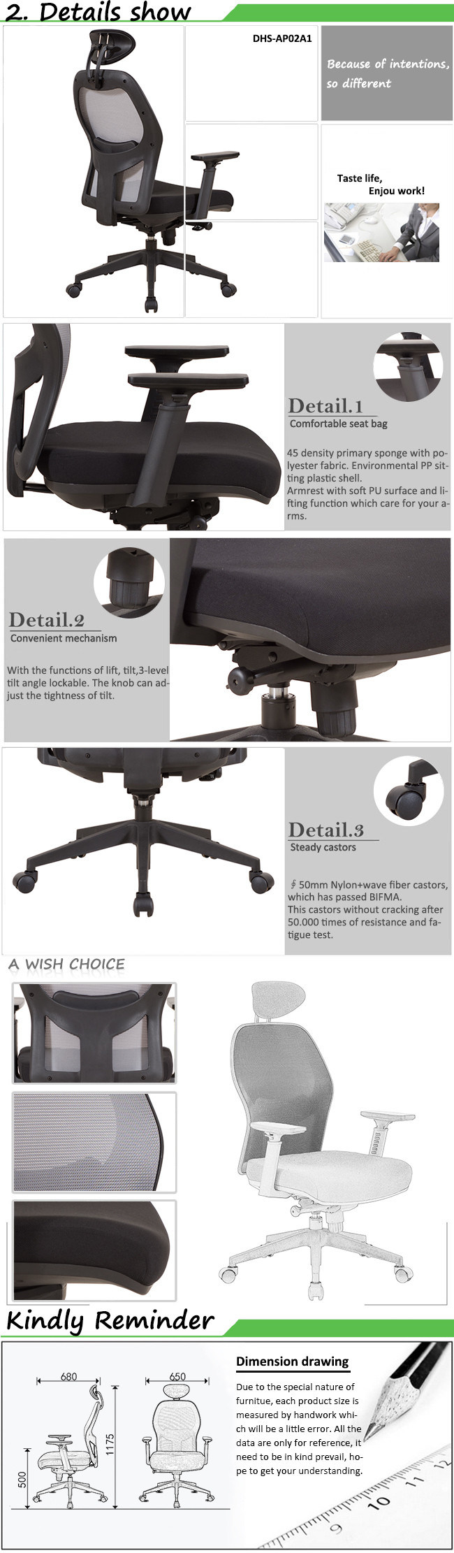 <Office Furniture> Staff Chair, Ergonomic Swivel Mesh Office Chair