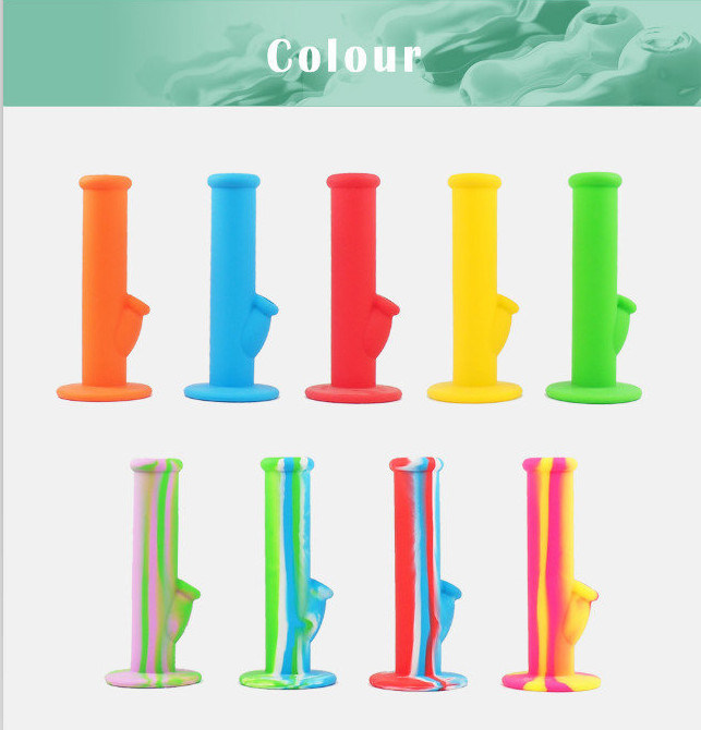 Portable Foldable Silicone Water Pipes for Smoking Dry Herb Unbreakable Water Percolator Oil Concentrate Metal Plastic Pipes