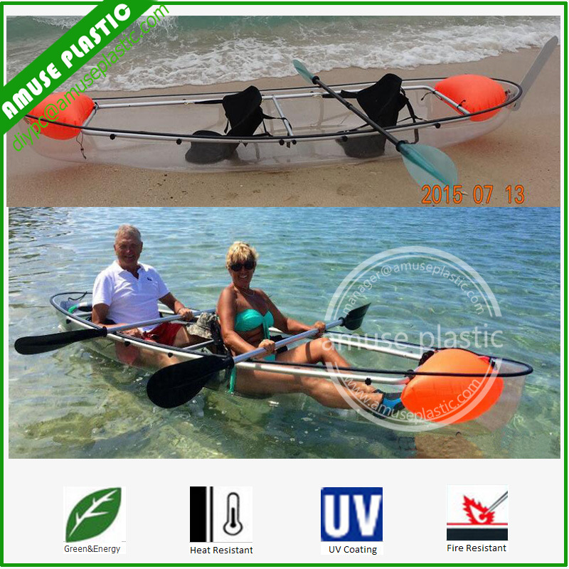 See Through Clear Glass Bottom Kayak of Polycarbonate for Sale