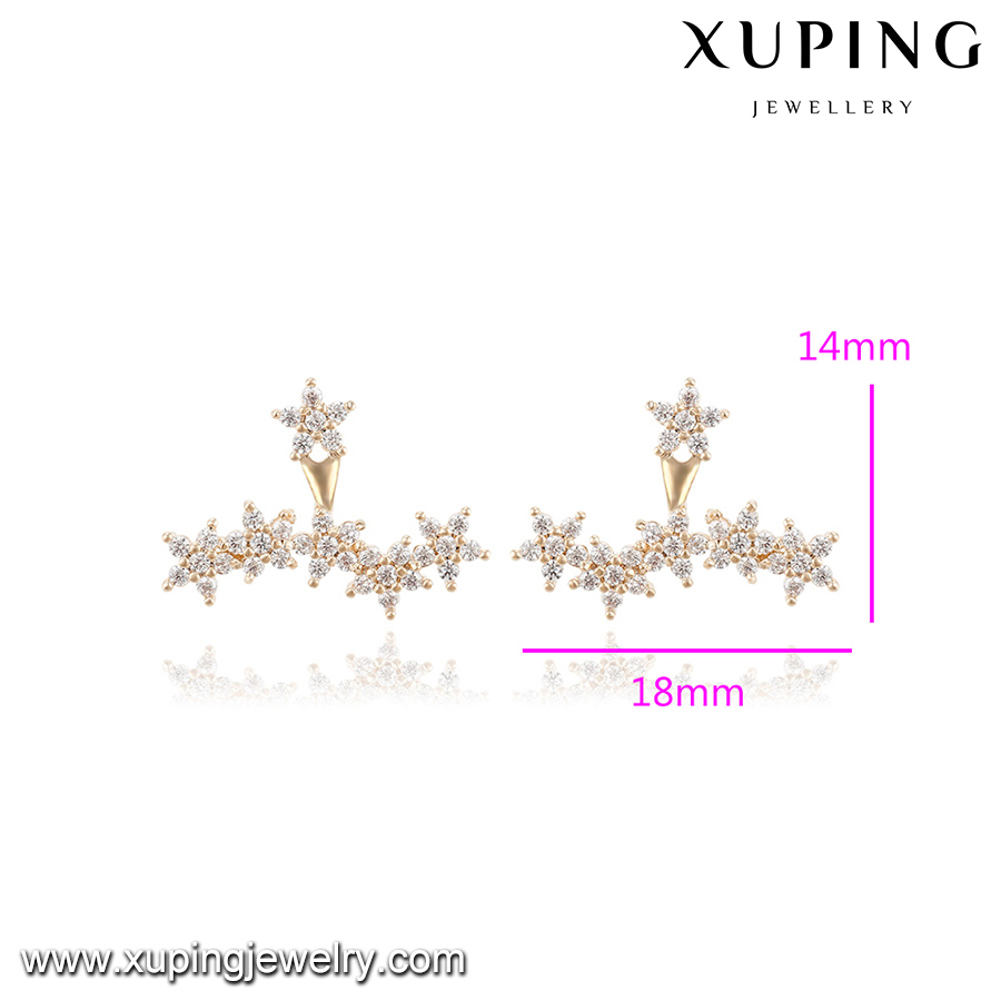 Xuping China Wholesale Light Weight Gold Stud Earring, Unique 18K Gold Earring for Girls