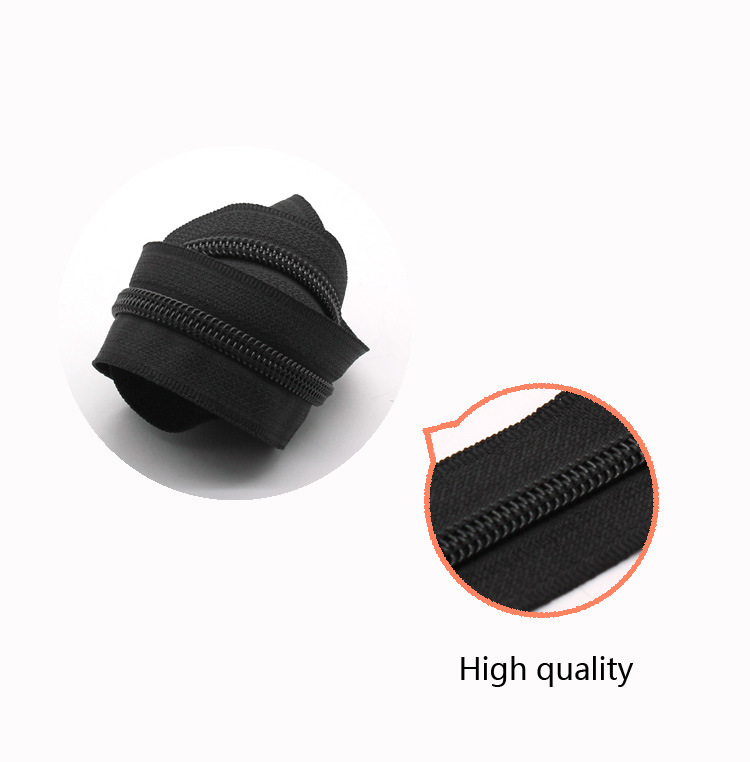 5# Nylon Zipper Roll Black Colour for Backpack