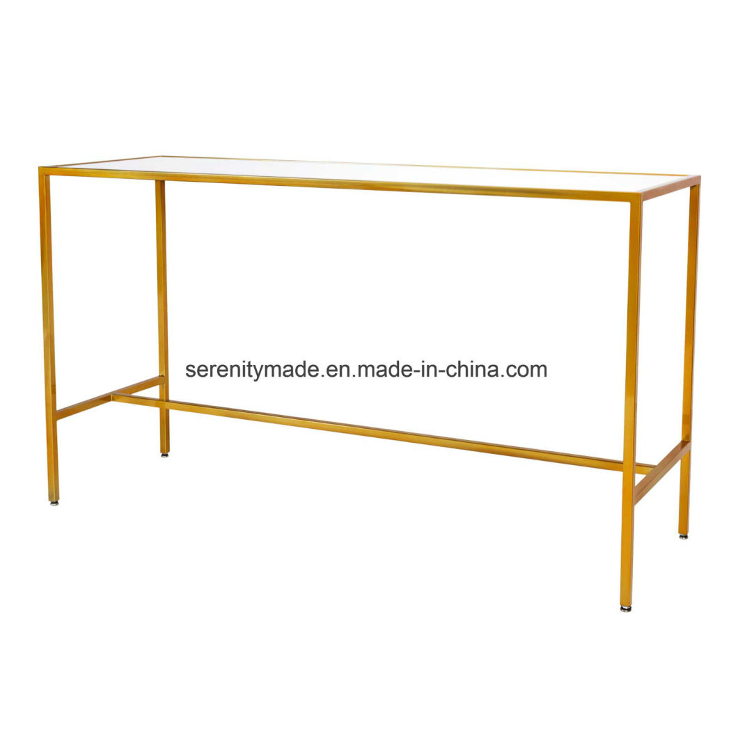 Wholesale Modern Dining Cafe Bar Corner Marble Top Table with Steel Legs
