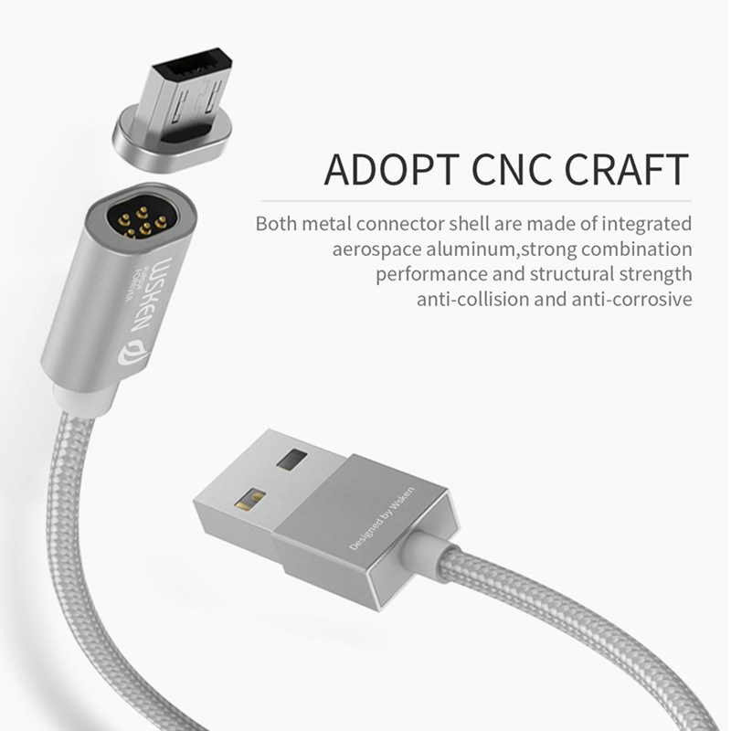 Wsken X-Cable Mini 2 Magnetic Data Cable for Micro USB /iPhone Magnetic Cable