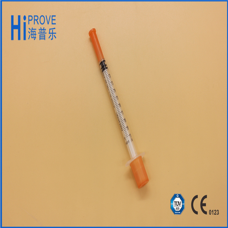 Disposable Orange Cap Insulin Syringe with Needle