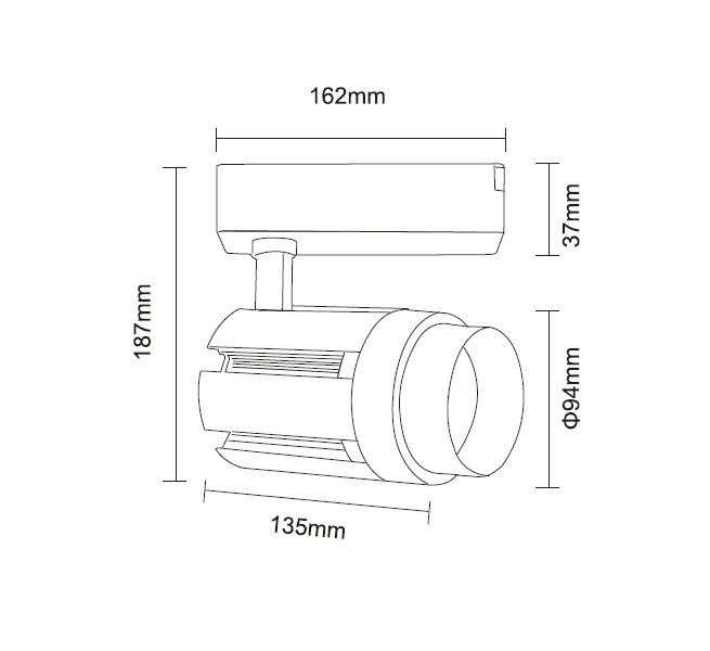 230V Dimmable and Focusable CREE Chip 30W LED Track Light