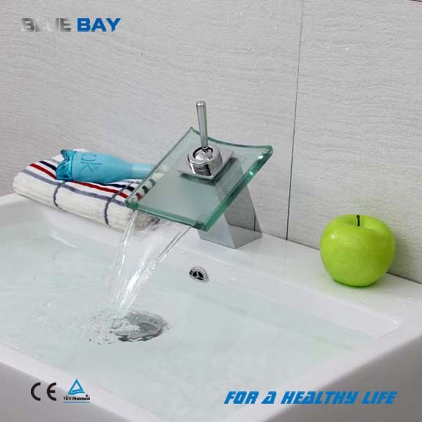 Wenzhou Bathroom Chrome Glass Waterfall Basin Mixer