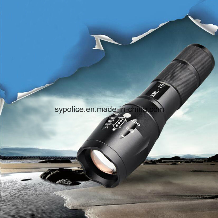 Zoomable Telescopic Focusing 5 Modes Rechargeable LED Torch Flashlight, Tactical LED Flashlight Manufacturers (SYSG-180820)