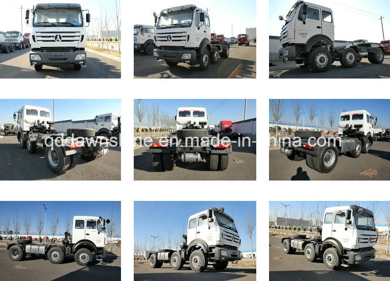 Mercedes Benz Tech China Beiben 6X2 8-Wheels 336HP 375HP Rhd LHD Tractor Trailer Truck Head