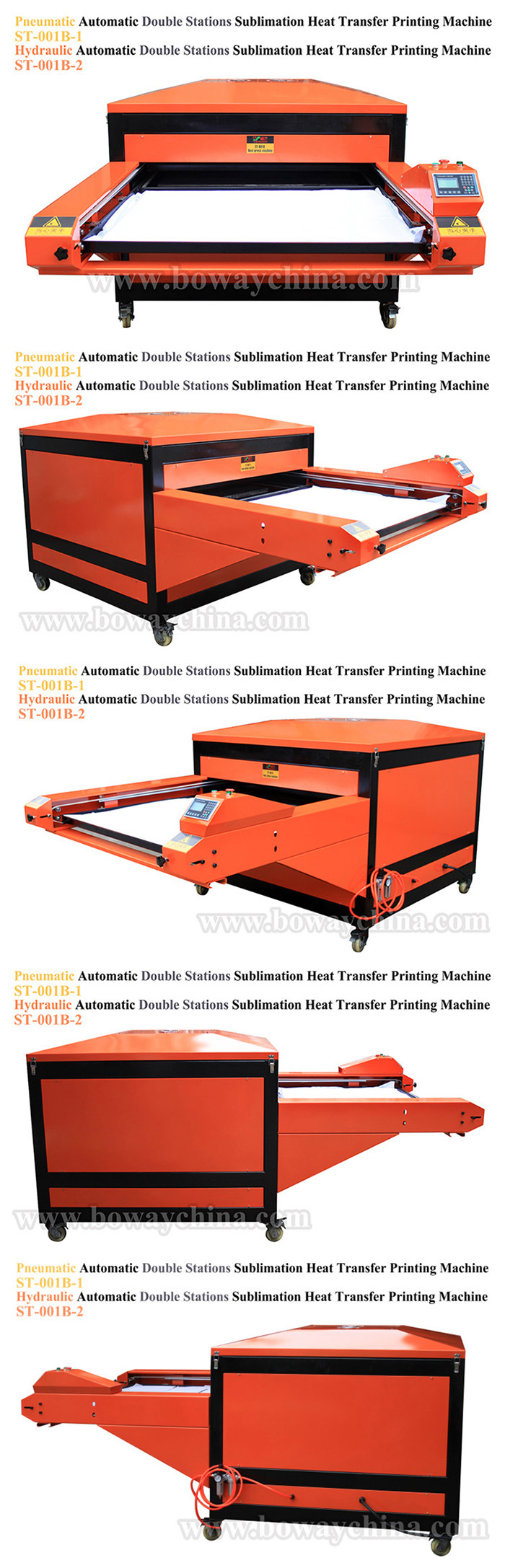 Large Format Hydraulic Automatic Double Stations Flatbed Hot Heat Transfer Press Tshirt Printer