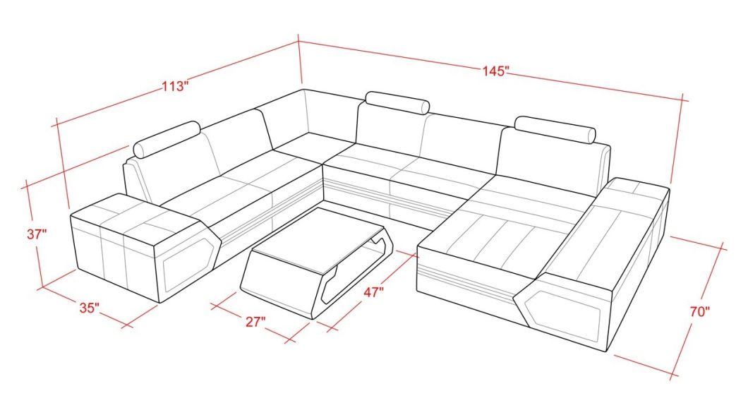 Sectional Sofa Set Designs Modern Furniture U Shape Leather Sofa