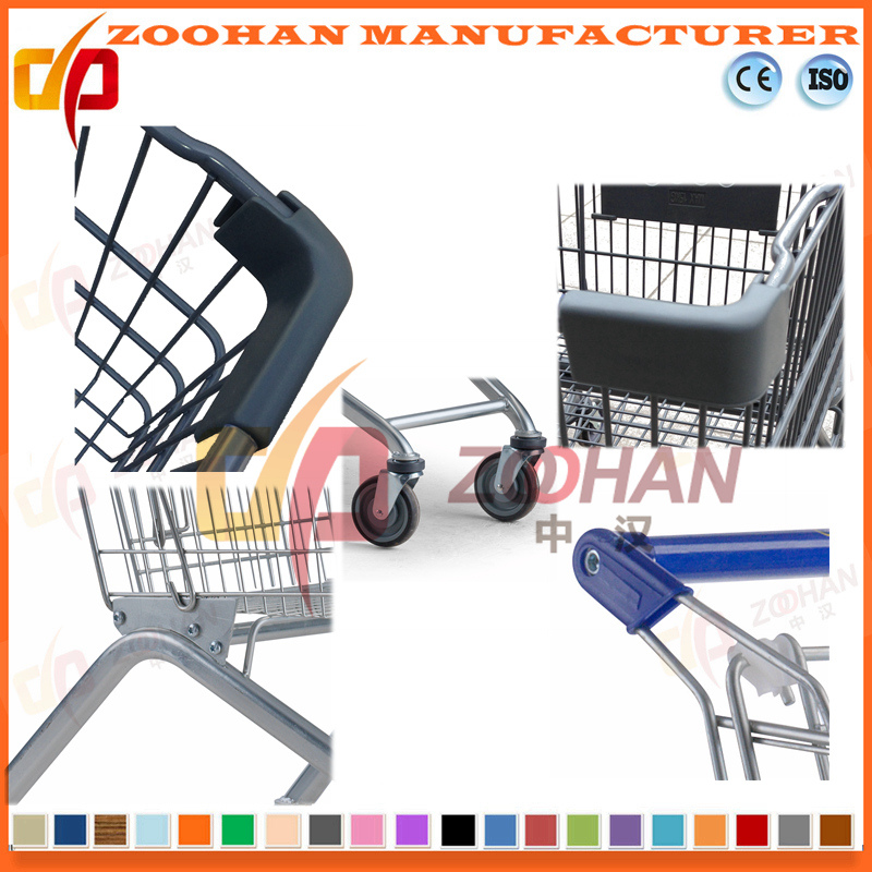 High Quality Big Size Plastic Supermarket Shopping Trolley Cart (Zht82)