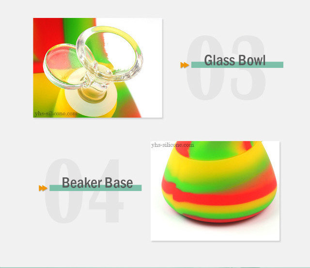 China Wholesale Glass Water Pipe Big Beaker Glass Smoking Pipe Beaker with Pattern Printed