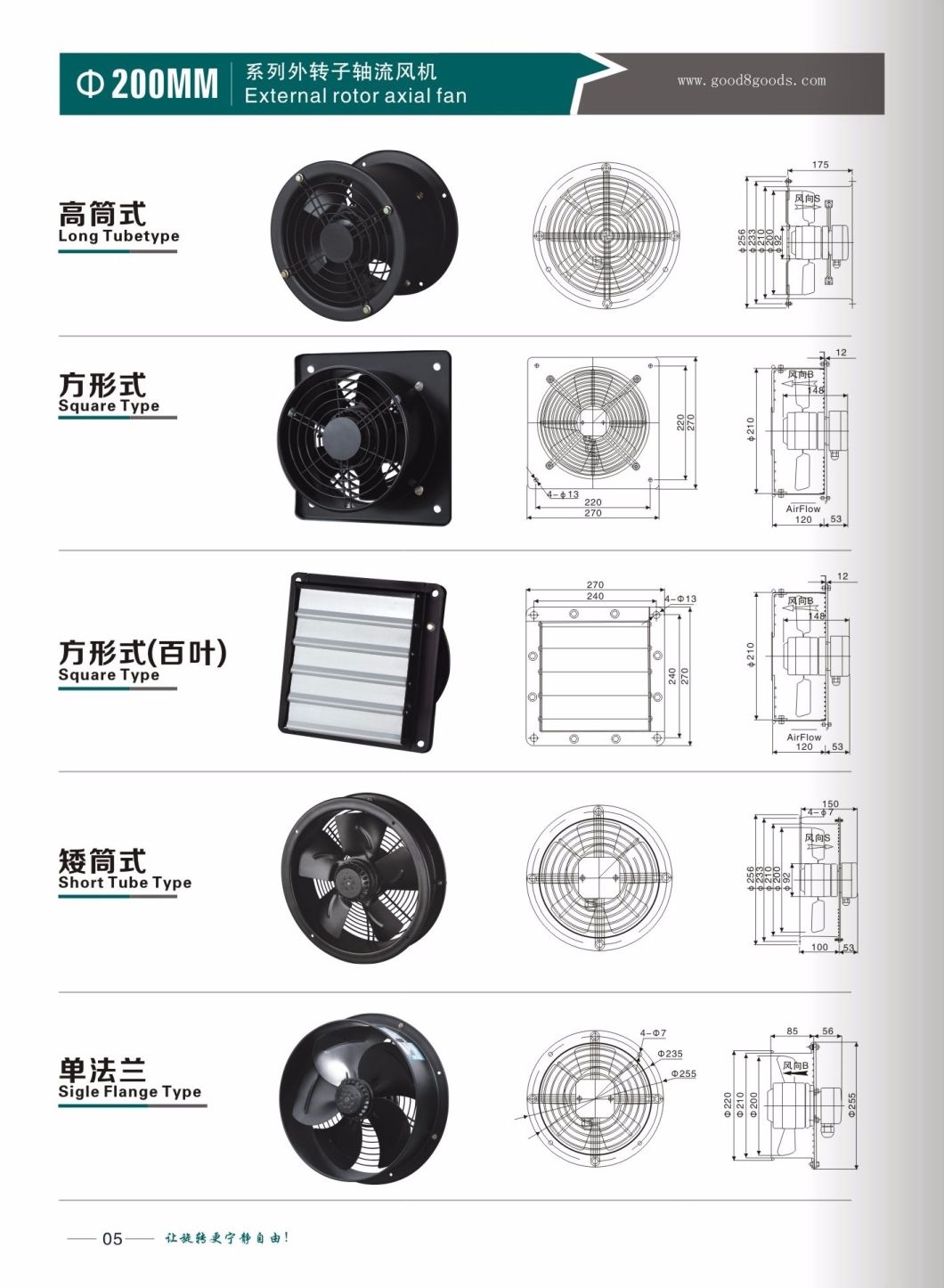 Ywf 70W 380V Cast Iron Suction Ventilator