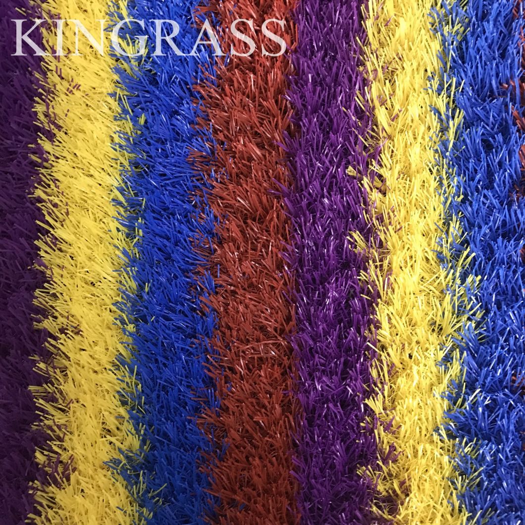 Rainbow Color Artificial Grass 20mm Synthetic Grass Colorful Runway Artificial Turf