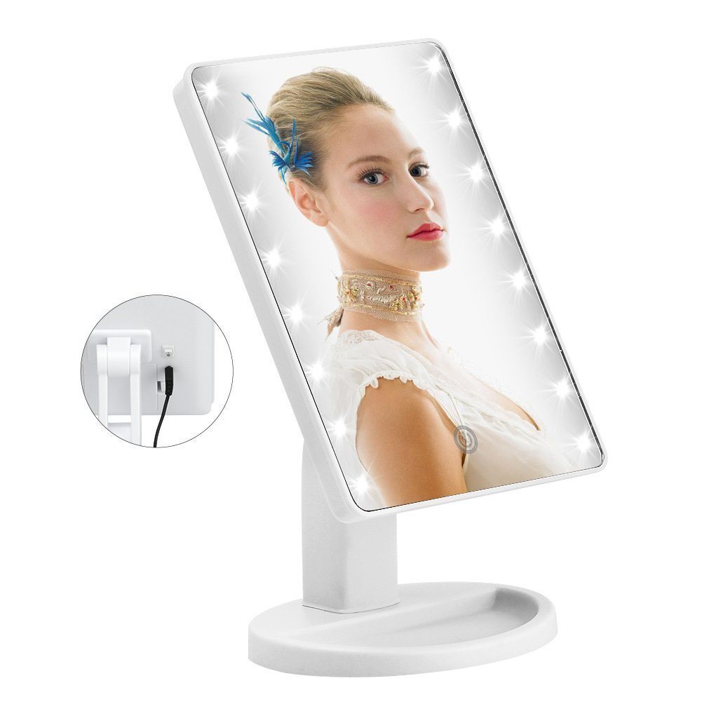 16 LED Makeup Mirror with USB Charging and Touch Screen Cosmetic Mirror USB Charger