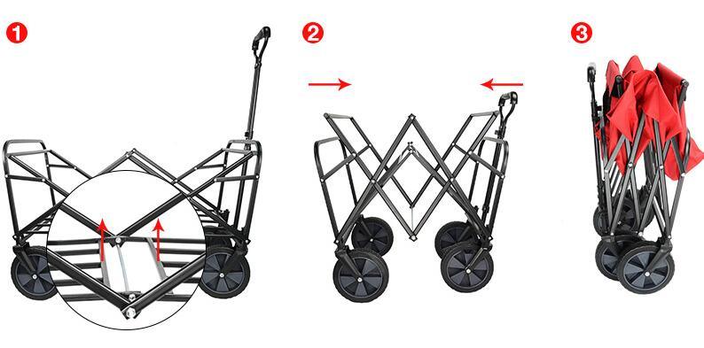 Collapsible Utility Garden Folding Wagon Cart Shopping Sports Beach Camping