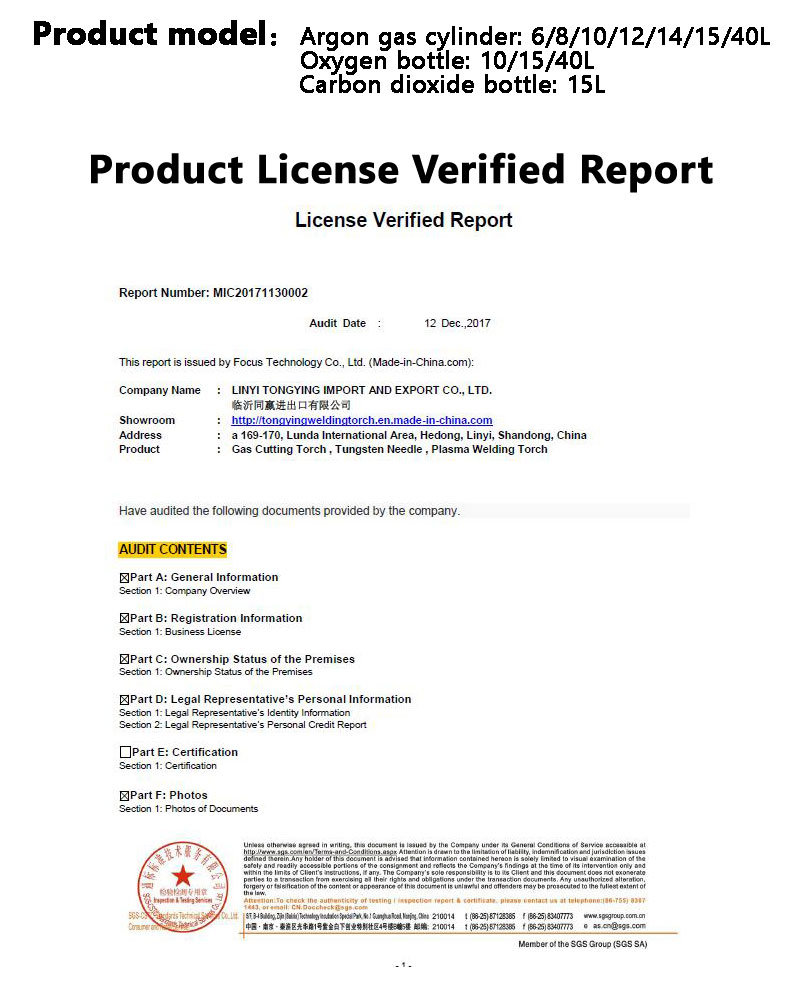 ISO Standard High Strength Gas Cylinder for Oxygen Gas