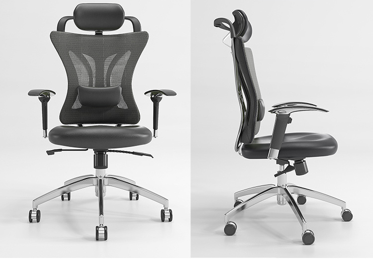 Office Furniture Ergonomic Computer Chair with PU Leather / Mesh Fabric