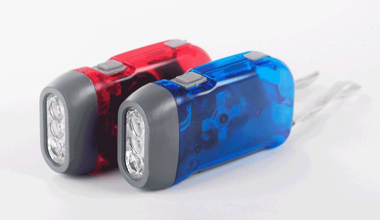 Best Promotional Gift Mini Dynamo LED Flashlight Hand Crank, Hand Pressing