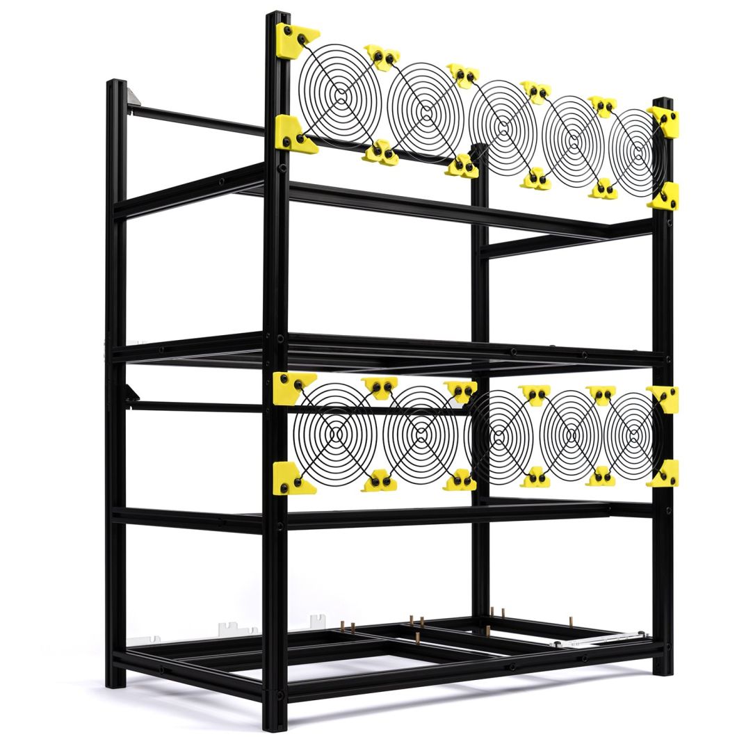 6GPU Mining Rig Aluminum Stackable Mining Case Rig