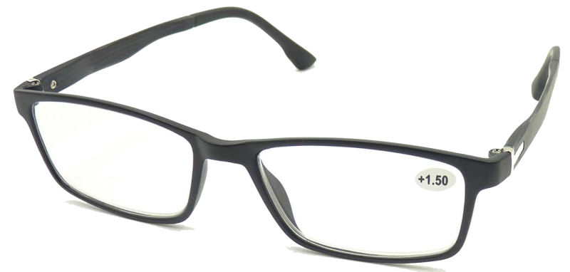 R17032 Square Frame Reading Glasses with Wooden Imitation Pattern Mens Style