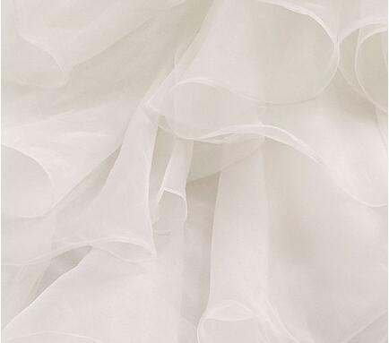 Luxury Ivory Pleat Ruffle Sweetheart Corset Organza Flounce Wedding Gown