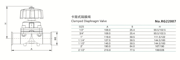 Stainless Steel Sanitary Diaphragm Valve (new design)