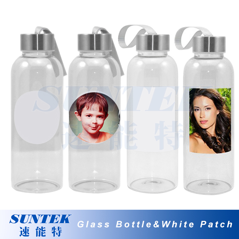 420ml Sublimation Blank Glass Sports Water Bottle with Coated