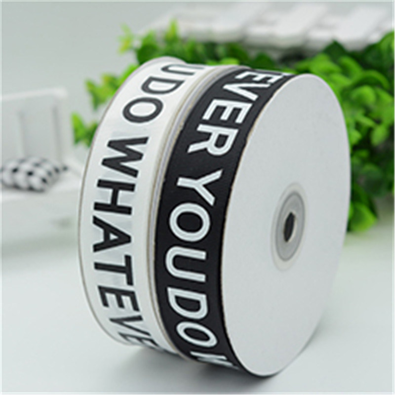 Screen Printed Cotton Custom Logo Grosgrain Ribbon for Holiday Gift Wrapping