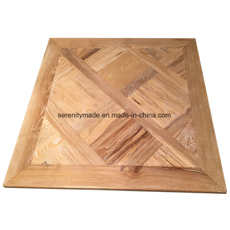 Industrial Style Inlay White Solid Wooden Table Top for Restaurant