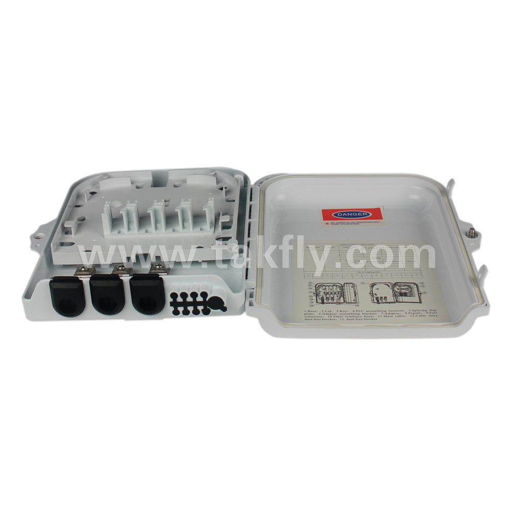 FTTH Waterproof Wall Mounted 8 Port Fiber Optic Termination Box