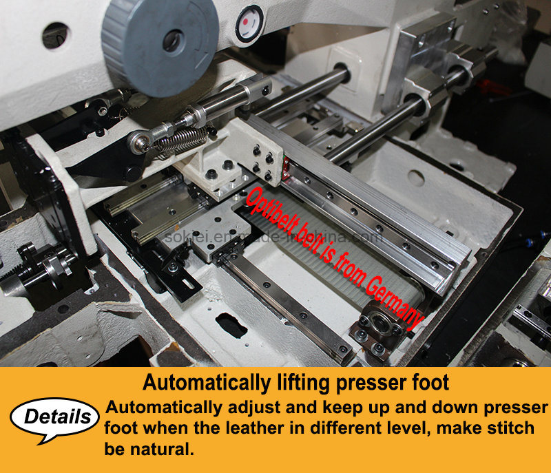 Automatic Industrial Lockstitch Moccasin Shoe Upper Velcro Sewing Machine