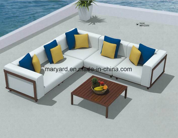 Stainless Steel+Rattan+Fabric Sofa for Patio