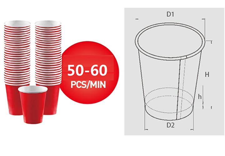 60PCS/Min Cheap Disposable Paper Glass Cup Making Machine