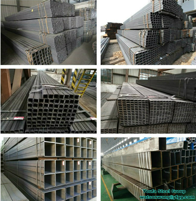 Black Steel Ms Square Tube Hollow Section for Steel Structure, Construction, Steel Frame