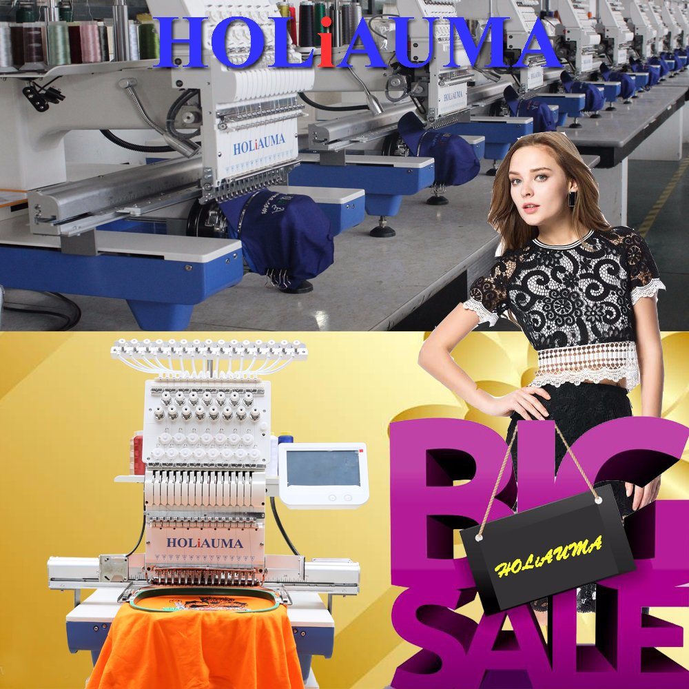 2018 Newest Holiauma Single Head 12/15 Needles Computerized Embroidery Machine Price in China Similar as Tajima and Brother 1 Head Embroidery Machine Prices