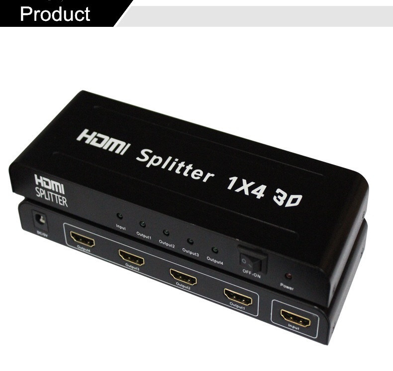 High Quality 4 Way HDMI Splitter 1X4 with Remote Controller Video Wall