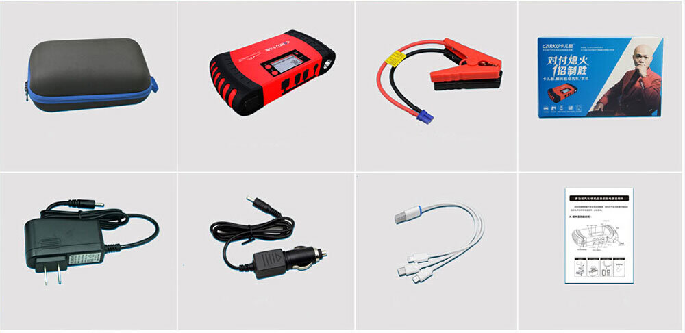 15000mAh Multifunction Fast Charge Lithium Car Jump Starter with Air Compressor and LCD Screen Portable