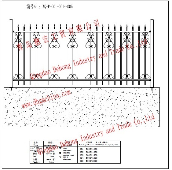 Ornamental Aluminum/Wrought Iron Spear Top Security Garden Fence