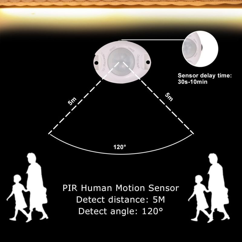 Sensor Automatic Night Light for Bedroom, Closet Staircase, Motion Activated Bed Light Flexible LED Strip