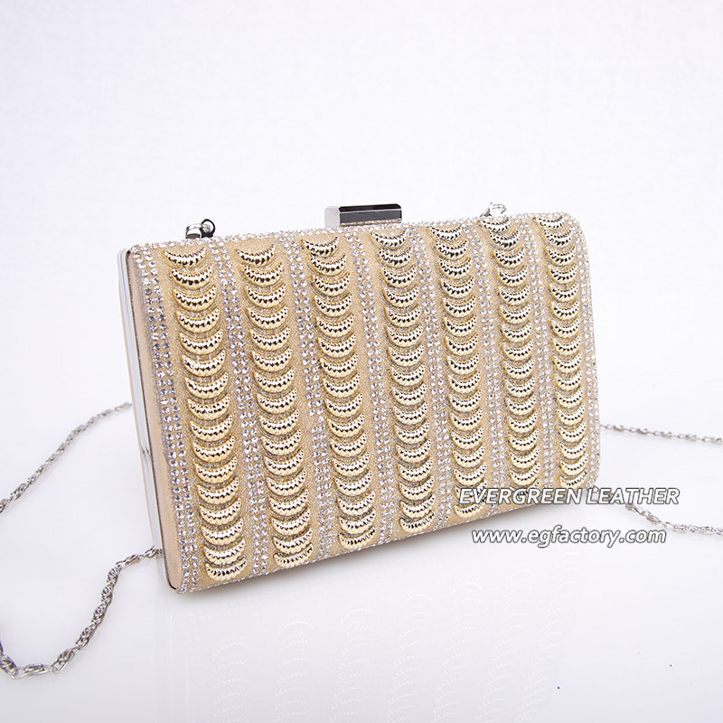 Wholesale Ladies Metal Decorated Evening Bags Trendy Clutch Bag Eb968